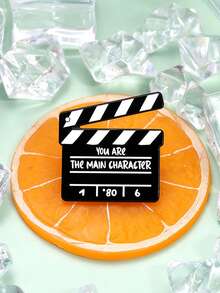 1pc Boxed Movie Clapperboard Enamel Brooch, Inspirational Slogan "You Are The Protagonist" Badge, Atmospheric Film Pin, Backpack Jacket Hat Decoration Gift - Multicolor - View 8