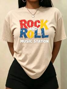Women T-Shirts - 杏色 - 查看 1