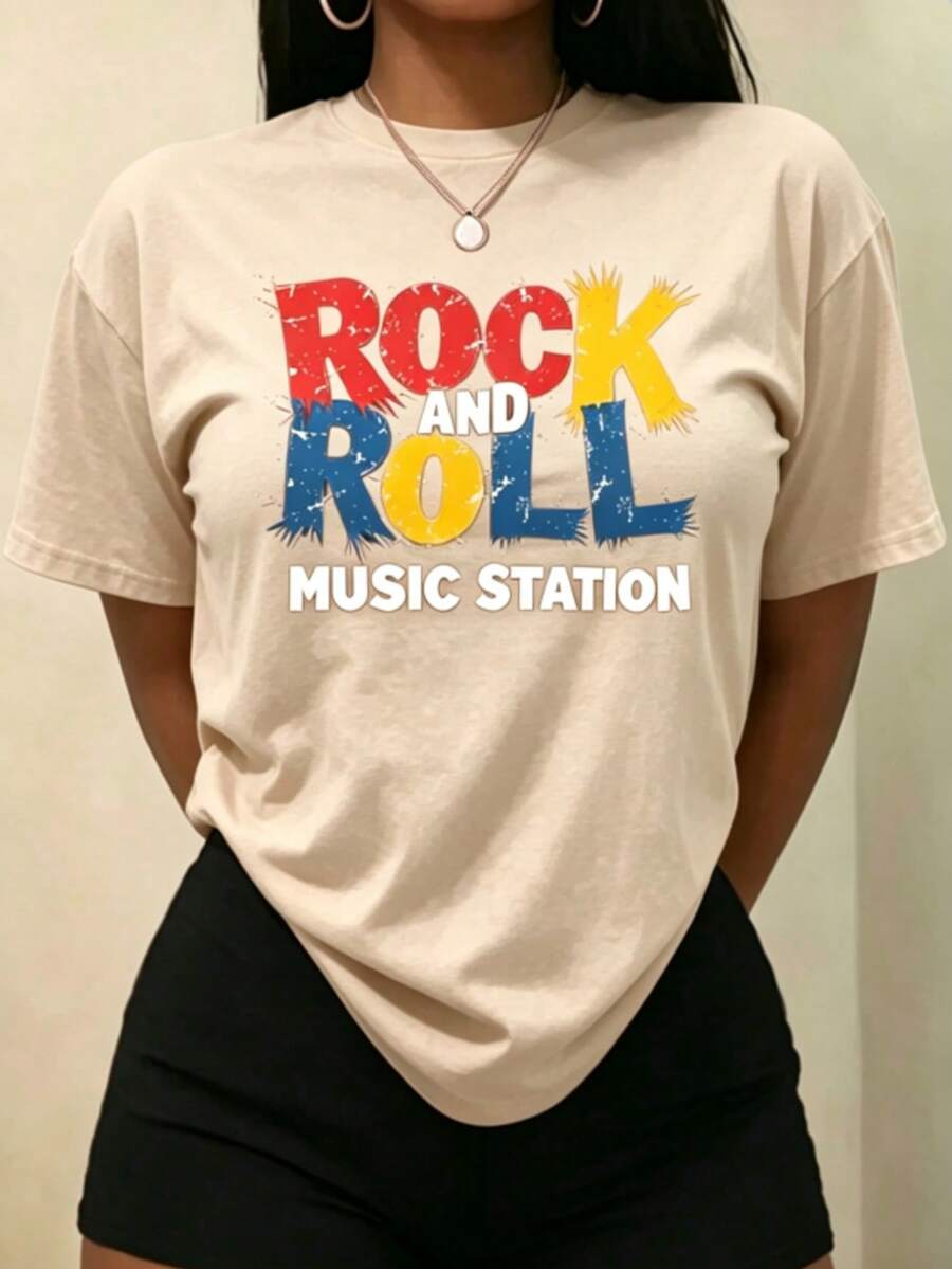 Women T-Shirts - 杏色 - 查看 1