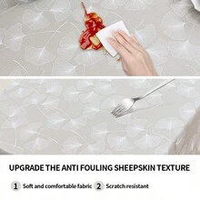 1 Square Skin-Friendly Tablecloth With Texture Floral And Leaf Pattern Print, Dustproof, Oil-Proof, Scratch-Resistant Table Mat For Dining Room And Kitchen Tables, Suitable For Everyday Home Furniture And Party Or Festive Use - Brown - View 4