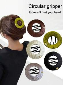1/2pcs Invisible Round Hair Clips, Seamless Mini Claw Clips, Daily Invisible Hair Fixing Clips, Elegant Hair Accessories, Comfortable Flat Claw Clips, Suitable For Women's Back Hair, Sporty Style, Seamless, No Pressure, Zero Pressure Hair Clips - A - View 2