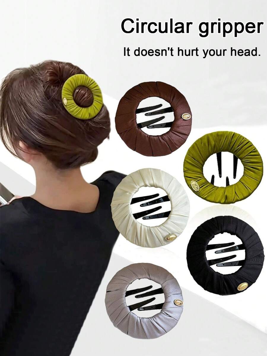 1/2pcs Invisible Round Hair Clips, Seamless Mini Claw Clips, Daily Invisible Hair Fixing Clips, Elegant Hair Accessories, Comfortable Flat Claw Clips, Suitable For Women's Back Hair, Sporty Style, Seamless, No Pressure, Zero Pressure Hair Clips