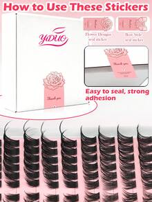 YIDUO 980pcs 6-Style Mixed Cluster Eyelash Extension Set, 80D-300D Pointed Base Dense D Curl Lashes 5-20mm, Includes 2 Bottles Of Adhesive And Sealer, Remover, Tweezers And Brush Complete DIY Set, Suitable For Home Use - Multicolor - View 7