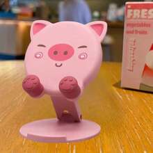1PC New Cartoon Cute Phone Stand, Foldable Small Portable Multi-Function Adjustable Universal Tablet Holder, Slouchy Person Gadget - A - View 14