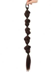 2 piezas Extensiones de cabello de cola de caballo trenzada larga sintética de 20 pulgadas en negro/marrón/dorado con banda elástica para uso diario de mujeres - Multicolor - Ver 13