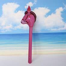 36-Inch Inflatable Horse Head Stick, Made Of PVC Material, A Cute Inflatable Animal Stick, Suitable For Birthday Parties, Festival Gatherings, Inflatable Props For Halloween Gifts, Colorful Cowgirl Party Decoration Props - Multicolor - View 6