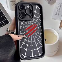 1pc [Pure Android Version] White Spider Web Claw Personalized Spider Scratch Mark European & American Style Minimalist Retro Creative Beast Spider Silk, Matte Black Lens Frame Stepped Design Full Coverage Anti-Drop Soft Shell, [International Version Not Local Version] Compatible With Android/GALAXY/A/S/FE/PLUS/ULTRA/PRO/NOTE/POCO/X/Transsion/HOT/PLAY/SPARK/POP/SMART/RENO/Honor/E/G/Phone Case - Multicolor - View 4