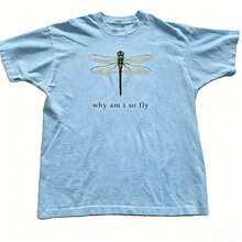 100% Cotton Geographic Inspired Dragonfly Graphic T Shirt For Men And Women |  Exquisite Design |  Loose And Comfortable | Shirts Y2k - 淺藍色 - 查看 15