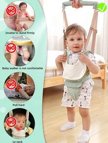 1pc Baby Walking Support Harness, Handheld Infant Walker Safety Strap, Children Walking Training, Suitable For All Seasons, Available In Pink, Green, Purple - Multicolor - View 8