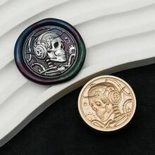 Dark Punk 系列圖案蠟封印章 銅頭 1 個 - 適合情書、邀請函、節日卡片、日記本、剪貼簿、DIY 手作 - 暗黑龐克系列 - 查看 13
