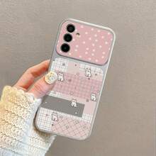 可愛星星格紋小貓圖案噴漆 TPU 全包手機殼，適用 Galaxy S26 S25 S24 Ultra S24 Plus S24 FE S23 S22 A55 A54 A53 A52 A50 A30 A42 A35 A34 A33 A25 A24 A20 A30 A15 A17，Smart 8/ Hot 40i/Spark 20/Spark 20C/Spark Go 2024/ G84/ A7 Pro/Honor X9A X9B X9C X9D - 銀色 - 查看 9