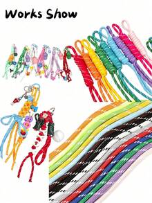 12pcs, 5m Long, 4mm Diameter, Colorful Dopamine Jump Point Paracord, DIY Braiding Rope, Outdoor Bracelet Bracelet Weaving, Can Be Wrapped And Tied, Handmade Special Braiding Rope, Keychain Phone Bag Strap - Multicolor - View 6
