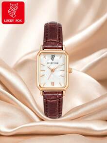 LUCKYFOX Damen Vintage quadratische Quarz Uhr mit römischen Ziffern, elegante Armbanduhr für den täglichen Gebrauch, soziale Anlässe, Geburtstags- und Feiertagsgeschenk - Weiss - Übersicht 16