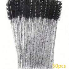 150/50 piezas Cepillos desechables para pestañas, cerdas de nailon tamaño S, aplicador de extensión de cejas sin aroma, mango de plástico ABS, adecuado para piel normal, juego de cepillos rosa y negro, cepillo para cejas y sombras de ojos, decoración de bodas, accesorios de baño - A - Ver 12