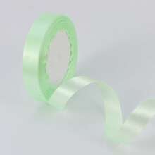 25 Yards/Roll Matte Polyester Satin Ribbon 2.5cm Light Green Fresh Mori Style Decorative Ribbon For Flower Bundling Outdoor Lawn Wedding Decor Spring Easter Gift Box Packaging Handmade DIY Accessories (6mm/10mm/15mm/20mm/40mm) - Light Green - View 11