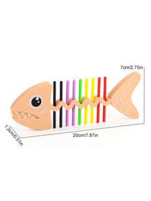 Early Childhood Education Color Recognition - Fishbone Tabletop Game Teaching Aid For Developing Fine Motor Skills, Gift For Boys And Girls - Multicolor - View 10