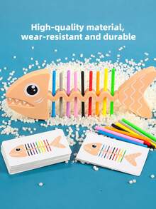 Early Childhood Education Color Recognition - Fishbone Tabletop Game Teaching Aid For Developing Fine Motor Skills, Gift For Boys And Girls - Multicolor - View 7