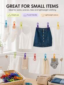 5pcs PVC Coated Steel Clothes Pegs, Heavy Duty Laundry Clips, Suitable For Clothes Rack And Clothesline, Durable Clothes Clips, Food Clips - Multicolor - View 1