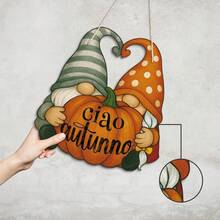 1件義大利語金句秋季木製掛飾裝飾牌 Ciao Autunno，居家牆面藝術裝飾，適合秋季節慶派對，送給朋友與家人的禮物 - 秋天 - 查看 4