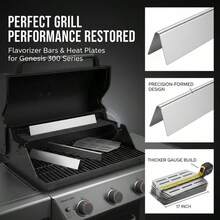 Burner Covers And Heat Diffusers 17 Inch For Backyard BBQ Garden Party Outdoor Cooking  Genesis 300 Series E310 E320 E330 S310 S320 S330 Grill Replacement Parts Thicker Metal Heat Plates 7 Pack-XY900580 - Multicolor - View 3