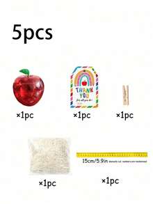 18/5pcs Back To School Creative Gift Packaging Boxes, Apple-Shaped Containers, Red Apple-Shaped Candy Jars, Back To School Gift Decorations, Teacher's Day Gifts, Suitable For Back To School Gift Packaging, Holiday Decorations, DIY School Candy Boxes - Multicolor - View 11
