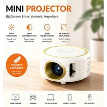 TY20 Mini Projector, 80ANSI Lumens Basic Model, Supports 1080P Video Playback Decoding, Upgrade Your Home Theater Movie Experience, Compatible With HD, USB, AV, Laptop. Holiday Gift - EU C Type Plug(220-240V) - View 3