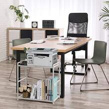 OYEAL Soporte para torre de computadora, soporte para torre de PC de metal con ruedas con capacidad de hasta 40 libras, soporte móvil para impresora de 2 niveles con almacenamiento debajo del - Multicolor - Ver 6
