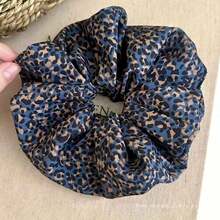 1Pc Vintage Leopard Print Oversized Scrunchie, Light Wrinkle Fabric, Retro Y2K Hair Accessory For Women Daily Streetwear & Dating - Multicolor - View 12