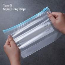可重複使用塑膠密封食物儲存袋，適用冰箱，多用途，夾密封口，方形容器組（15/20/30入，多種尺寸），耐用加厚雙層密封保鮮袋，適用廚房儲存與食物保存，居家烹飪者與家庭理想禮物 - 彩色 - 查看 18