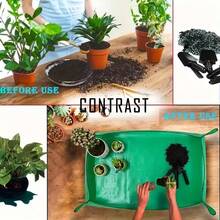 1件防水園藝種植墊（易清潔可折疊盆栽墊）－青綠色耐用易清潔土壤混合墊，適用於室內/室外，適合多肉植物、花卉、蔬菜－盆栽移栽與護理工具，堅固邊緣設計 - 園藝地墊 - 查看 3