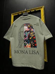 New Plus Size Men's Personalized Artistic Print Short Sleeve T-Shirt | Suitable For Summer Wear | Comfortable And Breathable | Leading Fashion - Olive Green - View 4