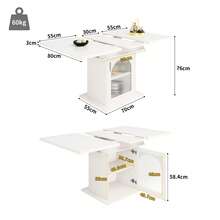 Mesa de Comedor Extensible - Espacio Ahorrado - Blanco - Ver 10