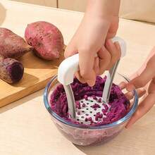 Triturador de Papas, Triturador de Papas de Acero Inoxidable de Alta Resistencia con Asa, Ideal para Guacamole, Frutas, Aguacate, Frijoles y Más, Apto para Lavavajillas QGZG - 1 - Ver 3