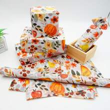 Autumn And Winter Harvest Thanksgiving Printing Semi Transparent Tissue Packaging Paper 19.69 * 13.78 Inches, Bouquet Packaging Decorative Tissue, Gift Box Lining, DIY Gift Decoration, Thanksgiving Christmas Party Packaging Supplies - View 7