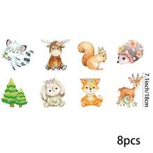 8pcs/10pcs Paper Forest Party Decorations, Forest Animal Hanging Spirals, Forest Animal Foil Ceiling Decorations, Suitable For Forest Theme Birthday Party Supplies, Ribbons - Multicolor - View 9