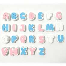 Macaron Pink Blue White Double Layer 3D 26 English Alphabet Beads, Thick Rounded DIY Handmade Beading Material, Customizable Word & Name Colorful Round Beads Braided Rope Keychain, Student Girl Handmade Backpack Charm Car Key Pendant, INS Soft Cream Style Niche Creative Handmade Jewelry, Best Friend DIY Birthday Gift - Multicolor - View 10