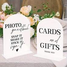 2 White Acrylic Wedding Guest Signs - Photo Guestbook And Welcome Sign With Humorous Design, Featuring "Take A Photo, Shake It, Stick It" Text, Suitable For Weddings, Parties And Events - Arch - View 4