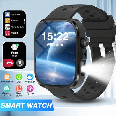 2026 New High-Definition Touch Screen Smart Watch (Unisex): Wireless Calling, Camera, Music Control, Sports Modes, Alarm/Message & Call Reminder, Customizable Display, Compatible With IOS And Android