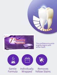 7D White & Purple Teeth Whitening Strips Color Correction 7/14/21/28/42 Pairs Peroxide-Free Gentle Removal Of Coffee Tea Smoke Stains Ultra-Thin Adhesive 7-Day Visible Whitening Suitable For Dating Party Daily Care - 打條 - 查看 3