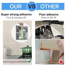 Beige Diagonal Textured Self-Adhesive Wall Tiles, Waterproof Oil-Proof Stain-Resistant Cuttable, Suitable For Kitchen Bathroom Home Decor, Rental-Friendly DIY Wall Renovation Stickers - V-shaped Tiles - View 5