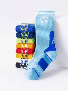 1 Pair Compression Sports Football Socks For Kids, Breathable Comfortable Youth Sports School Socks, Daily Unisex Children Socks, First Day Of School - Multicolor - View 8