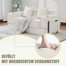 Modern Sofa Bed Frame Beige 2 Seat - 米色雙座 - 查看 4