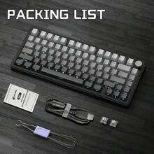 ATTACK SHARK X85 Wireless Mechanical Keyboard, TKL 82 Keys Bluetooth 5.0/2.4GHz/USB-C Hot Swappable Custom Keyboard, Gasket Structure, Knob, RGB Backlit Gaming Keyboard For Windows/ PC/ Linux/ Gamer - Moonlit Night/ BlackBerry/ Purple/ Star White - View 10
