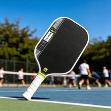 Carbon Fiber Toray T700 Pickleball Paddle, 16mm Thick Core, TPU Protective Edge, Professional Competition Pickleball; Includes 1 Paddle, 2 Sweatbands, 1 Paddle Cover And 1 Gift Box - Black - View 5