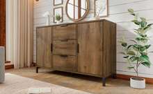 Sideboard With 2 Doors And 3 Shelves, Dark Oak - Dimensions 120x40x76cm - 深色橡木 - 查看 6