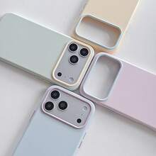 Funda de teléfono minimalista de moda con bloques de color verde menta de gelatina compatible con iPhone 17 Pro Max/17 Pro/17/16 Pro Max/16/16 Pro/15/15 Pro Max/15 Pro/13/14 Pro Max/13 Pro/13 Pro Max/14 Pro, cubierta protectora suave - Verde menta - Ver 7