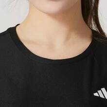 Adidas Summer Comfortable Breathable Quick-Dry Sports Casual Women's Short Sleeve Crew Neck T-Shirt - Black - View 5