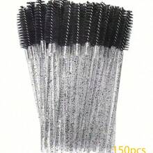 150/50 piezas Cepillos desechables para pestañas, cerdas de nailon tamaño S, aplicador de extensión de cejas sin aroma, mango de plástico ABS, adecuado para piel normal, juego de cepillos rosa y negro, cepillo para cejas y sombras de ojos, decoración de bodas, accesorios de baño - A - Ver 13
