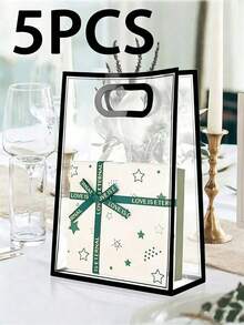 20pcs/10pcs/5pcs Transparent PVC Gift Bags (Ribbon Not Included), Tote Bags, Suitable For Birthday, Wedding, Valentine's Day, Graduation Ceremony And Other Occasions, Transparent Plastic Gift Bags, Large Capacity Cosmetic Storage Bags - Transparent - View 18