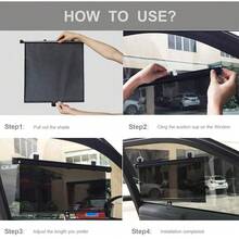 Windshield Sun Shade, Car Automatic Retractable Sunshade Windshield Sun Block Visor Shade Curtain Sun (Black 17 In *46.91 In) - 17 In X 46.91 In - View 2